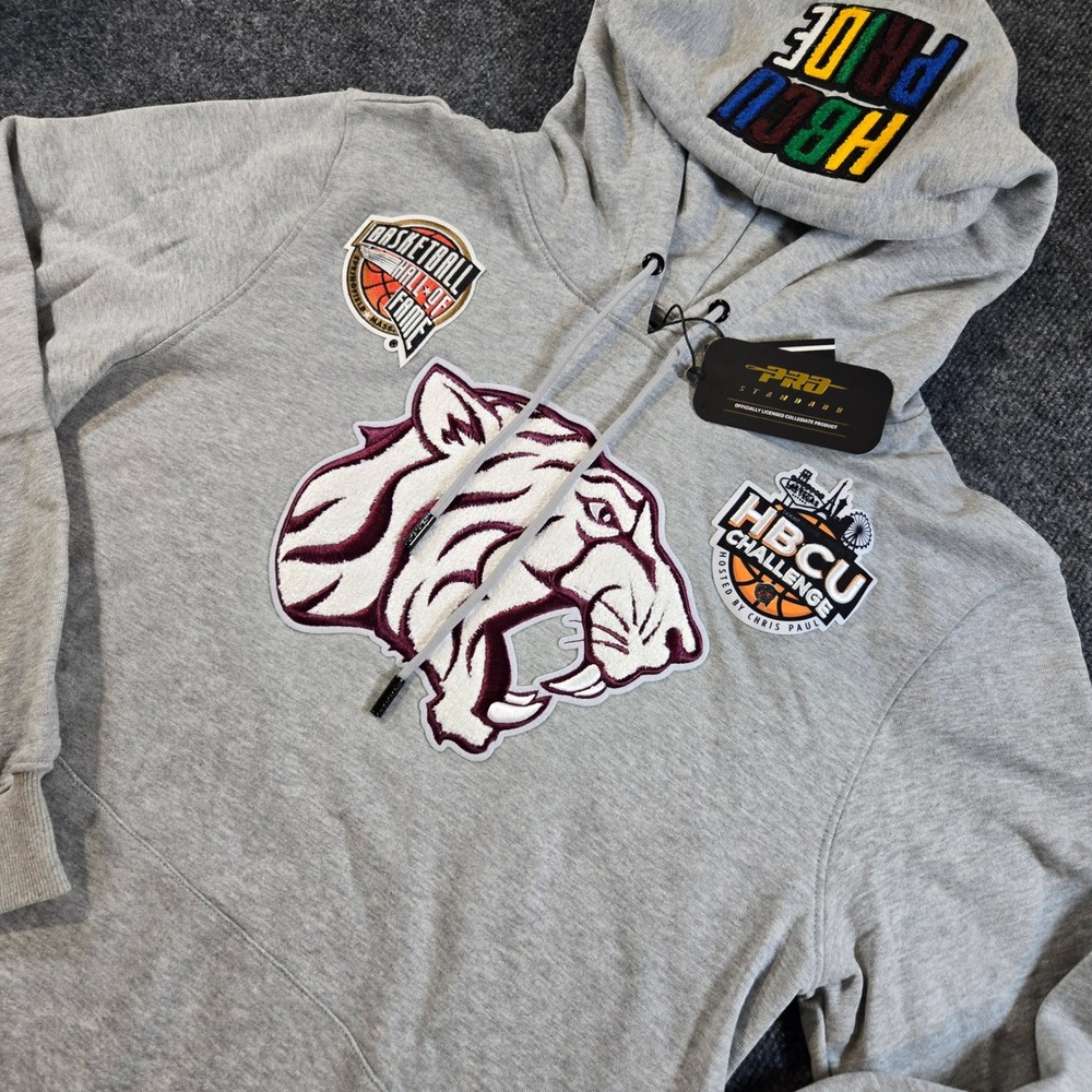 NWT Pro Standard Texas Southern Tigers HBCU Challenge Pride Grey Patchs Hoodie L